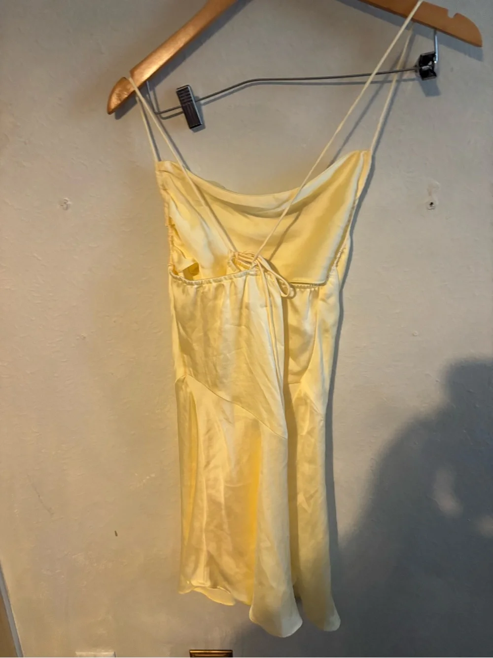 Free People‎ Satin Slip Dress in Soft Lemon